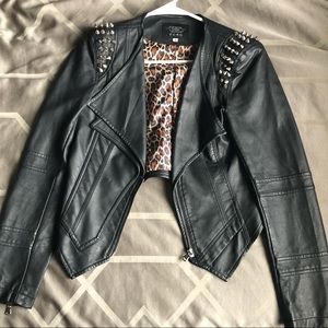 Black Leather Studded Jacket